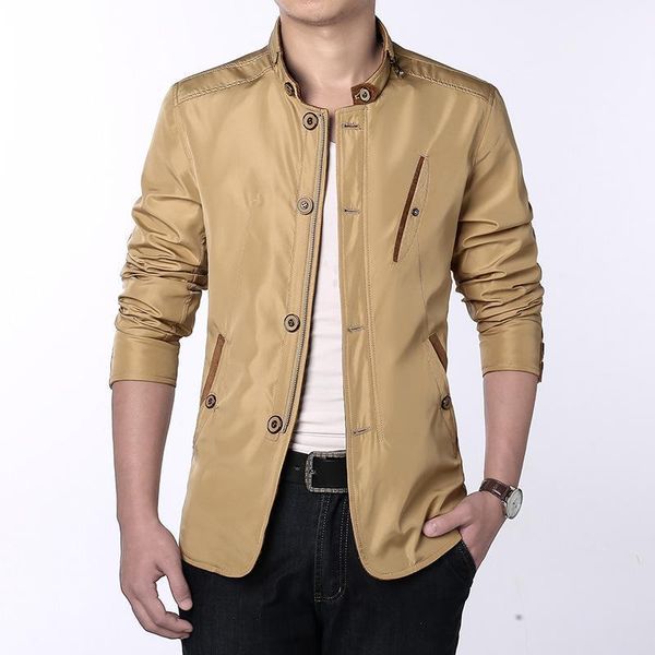 men's jackets 2021 spring autumn man coats plus size slim pocket buttons vintage cozy business outdoor simple all-match fashion casual, Black;brown